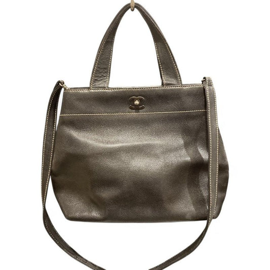 Chanel ⑤ 7065534 2001's Caviar Skin 2wayleather Bag Ladies Brown -