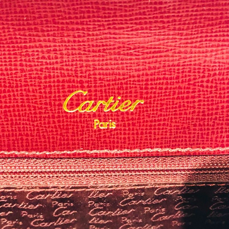 Cartier Mastline Handbag Turnlock Red Leather Ladies Preowned 005787