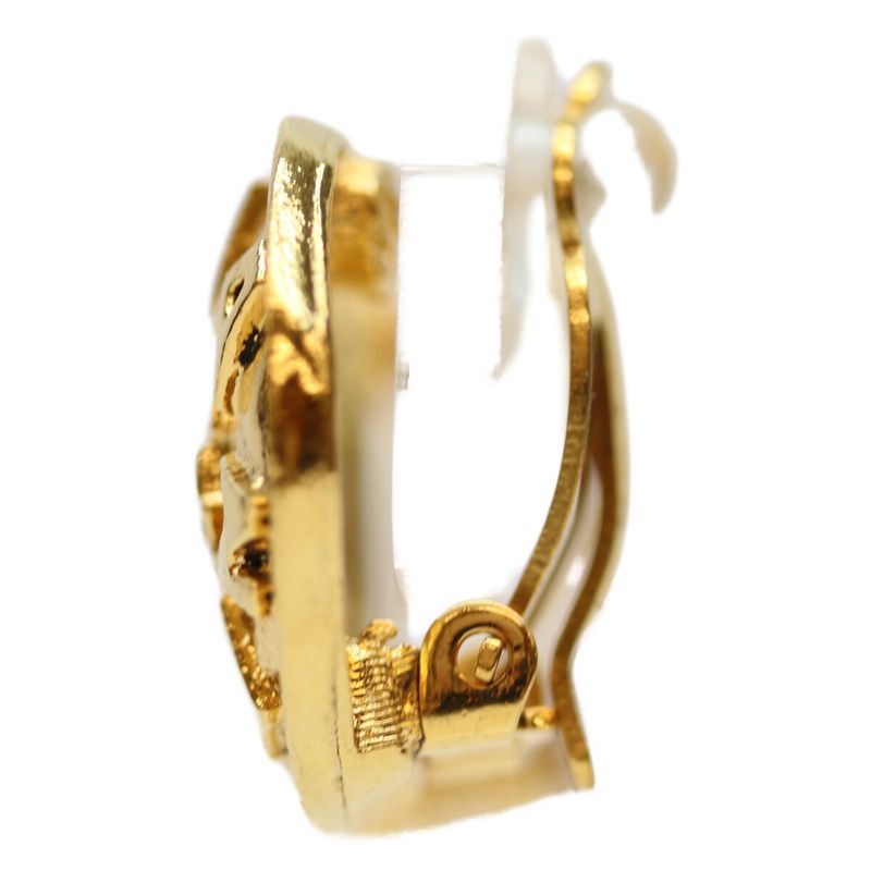Chanel 23 Gold Lion Round Logo Earrings