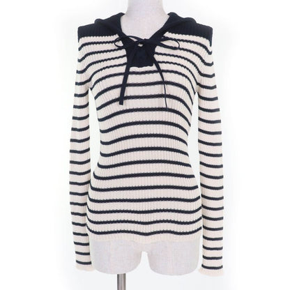 Christian DIOR 214s27am731 100% Cotton Striped Sailor Collar Long Sleeve Knit