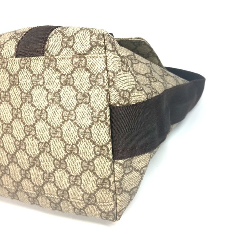 Gucci Shoulder Bag GG Plus Flap 122374 GG Supreme Canvas Beige