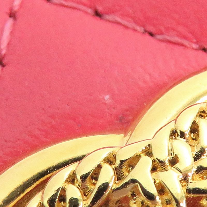 Chanel Matelasse Chain Pochette Salmon Pink Cd0204 Gold Hardware Cuff