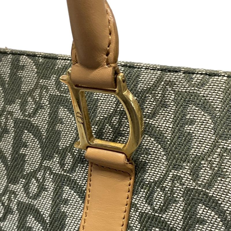 Dior/christian Dior Handbag Trotter Khaki×beige Leather