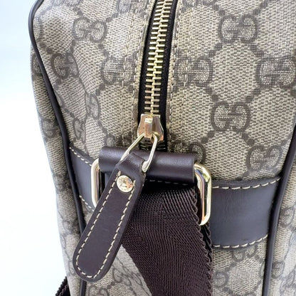 Gucci Crossbody GG Supreme PVC Brown Shoulder Bag Gold 211107
