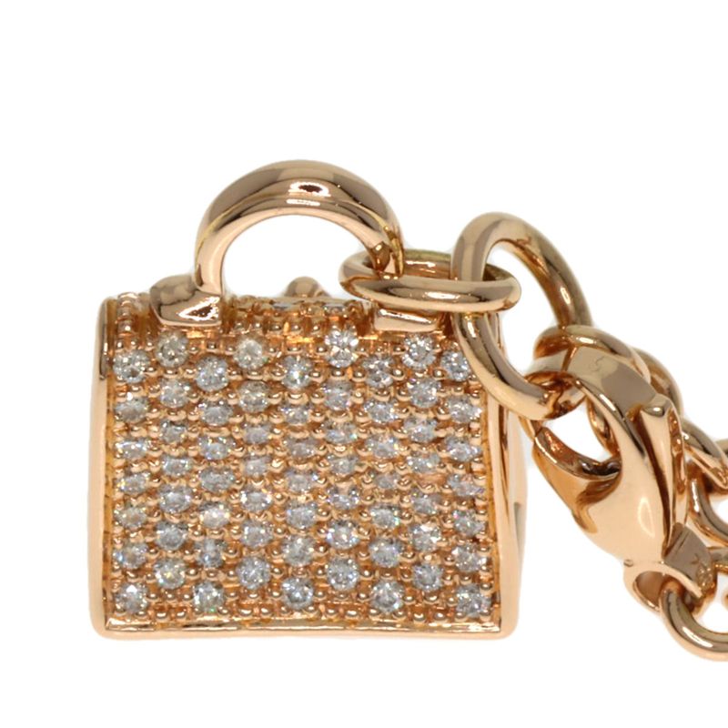 Hermes Amulet Birkin Diamond Bracelet 18K Pink Gold Ladies