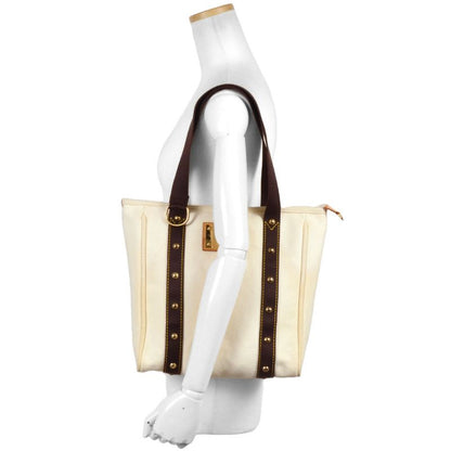 Louis Vuitton Antigua Cabas GM Tote Bag Canvas M40033 White