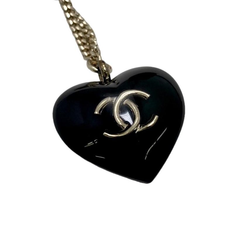 Chanel Key Holder Heart Charm Coco Mark Stone Black 2022aw Chanel