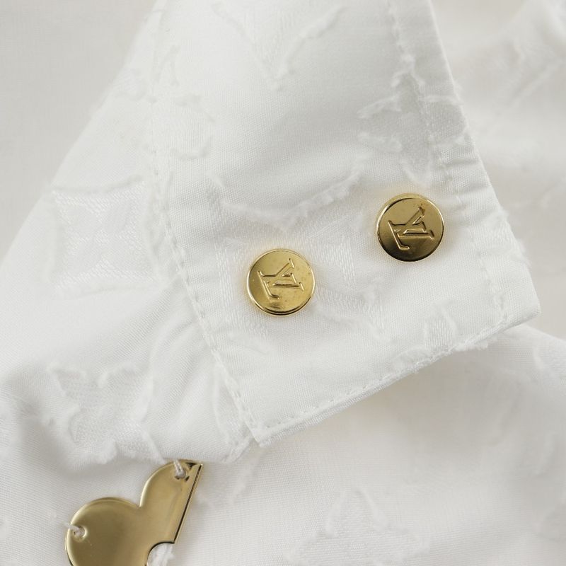 Louis Vuitton French Sleeve Ruffle Top Ruffle Blouse Monogram Rw232w AQV Fhbl13