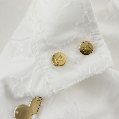 Louis Vuitton French Sleeve Ruffle Top Ruffle Blouse Monogram Rw232w AQV Fhbl13