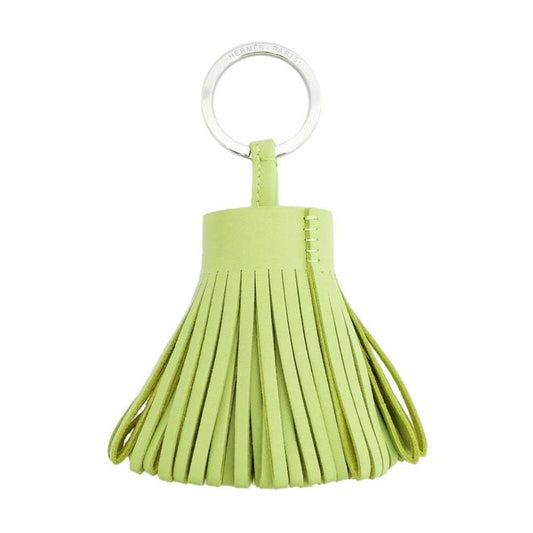 Hermes Key Ring Carmen Charm Pistachio Yellow Green Silver Hardware