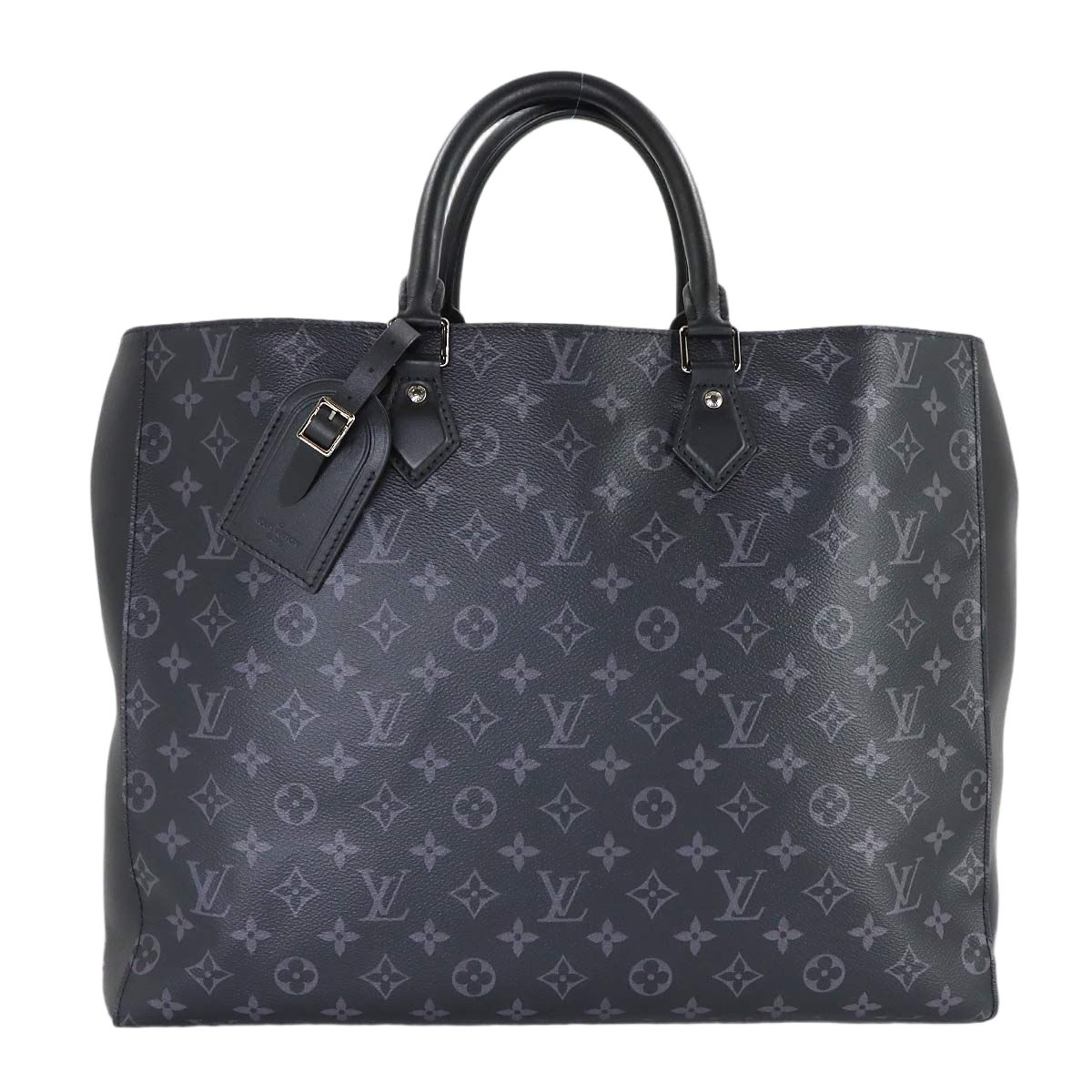 Louis Vuitton Monogram Eclipse Grand Sac Tote Black Silver