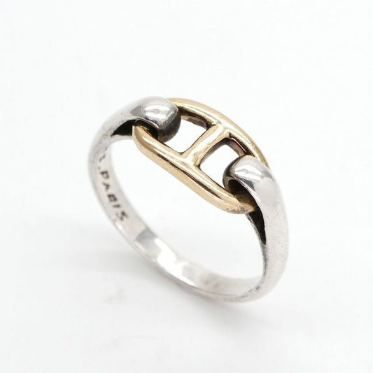 Hermes Chaine D'ancre Ring 750 925 Silver Gold Enchene
