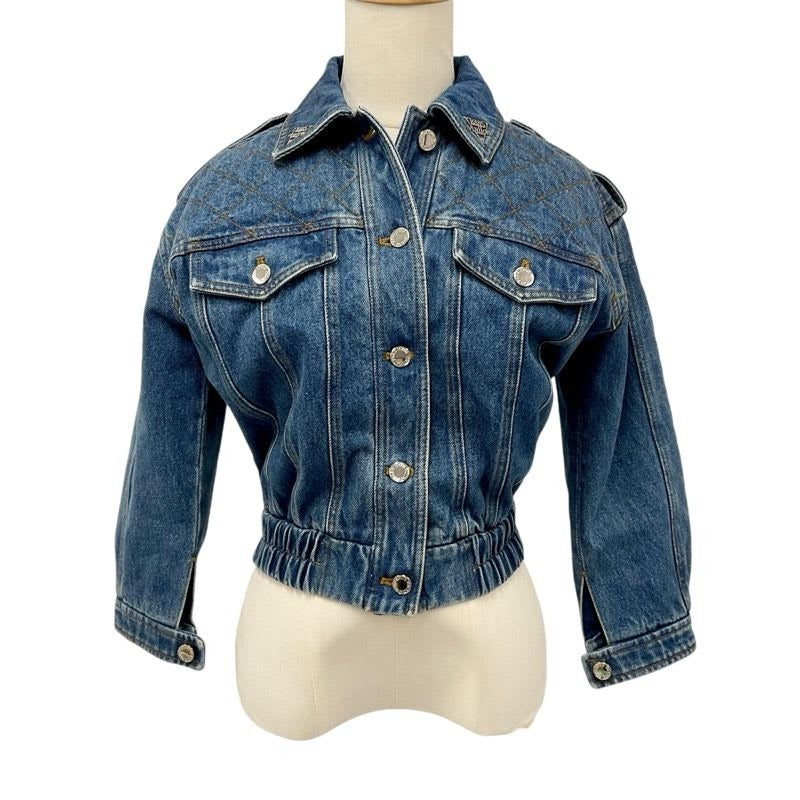 Louis Vuitton Monogram Outer Navy Logo Denim Jacket Quilting