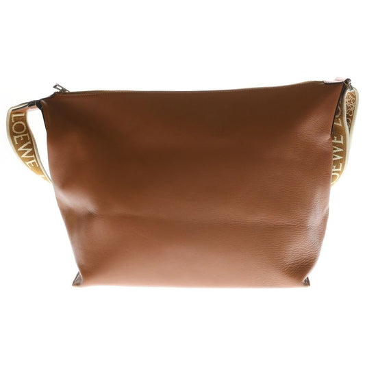 Loewe Cubby Shoulder Bag Brown Leather Silver