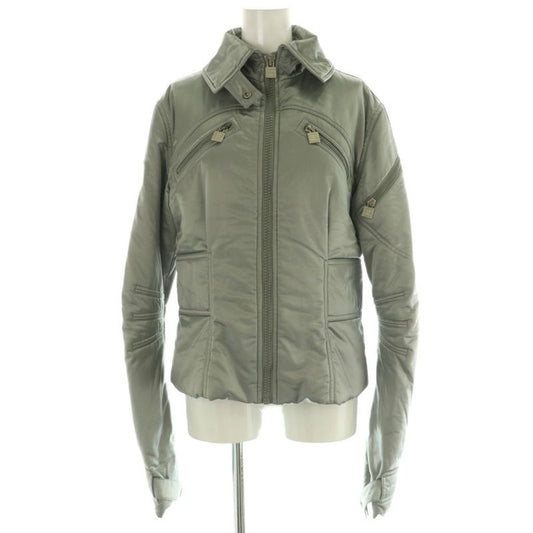 Chanel Sport Line Cotton Blouson Jacket Outerwear Zip Up 40 Silver