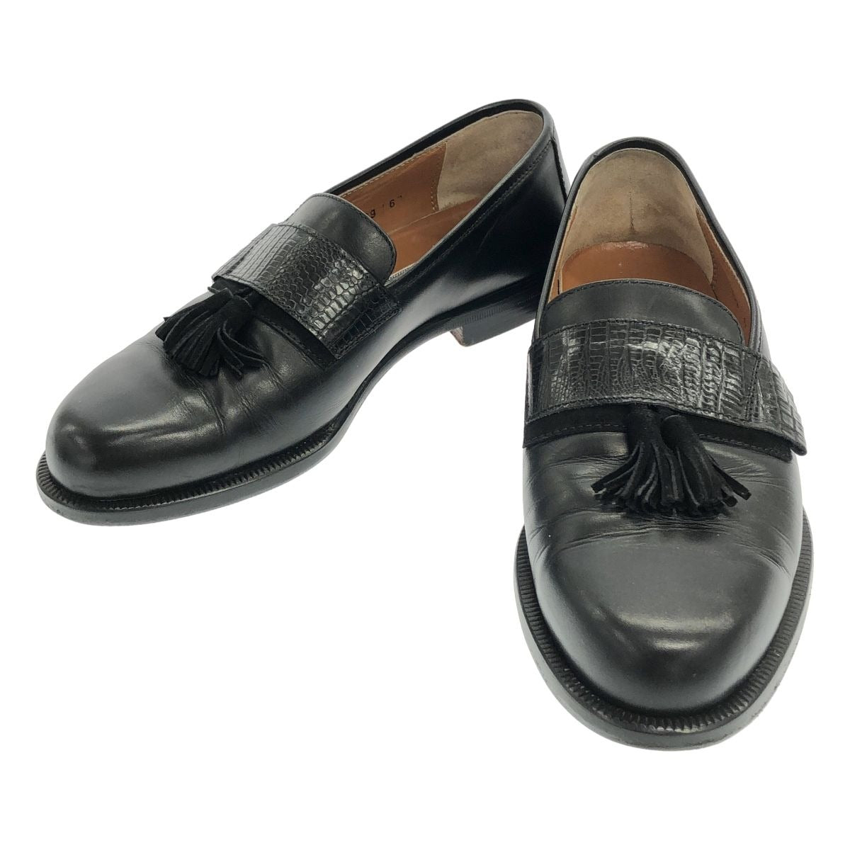 Versace Gianni Vintage Leather Tassel Loafer Black 6