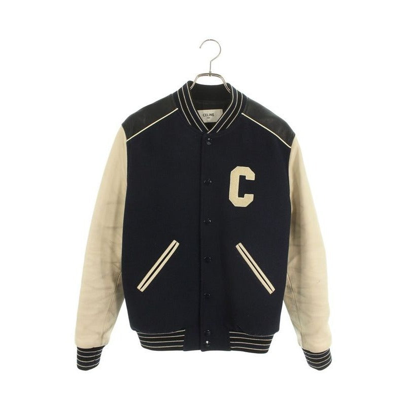 Celine 2 V56 D896 C Logo Patch Teddy Jacket Blouson 44