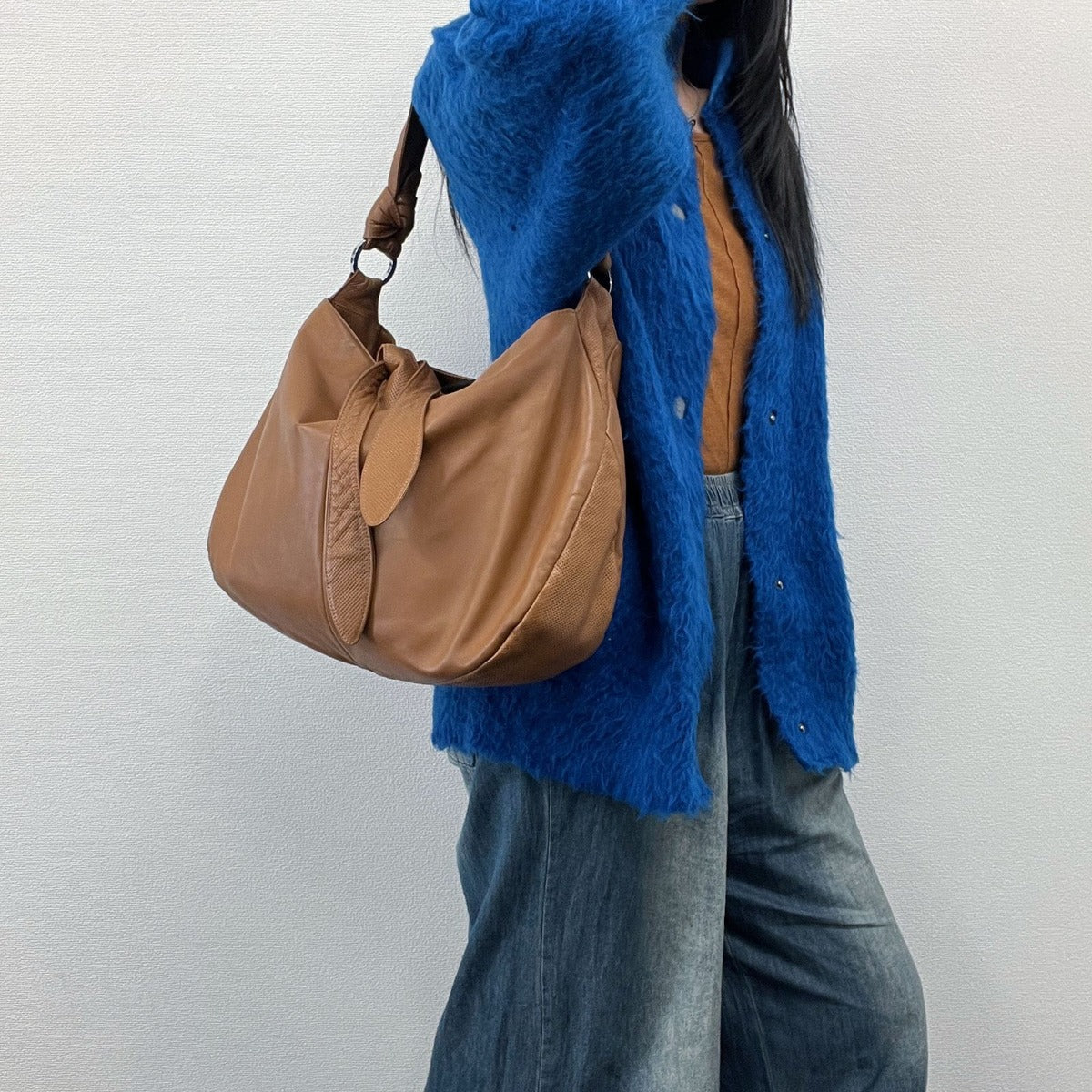 Loewe Anagram Shoulder Bag Brown Leather Vintage