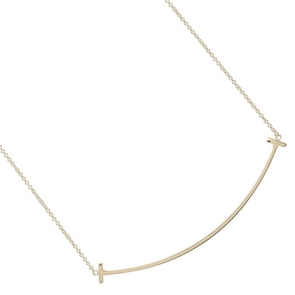 Tiffany & Co T Smile Large 18k Pink Gold Necklace