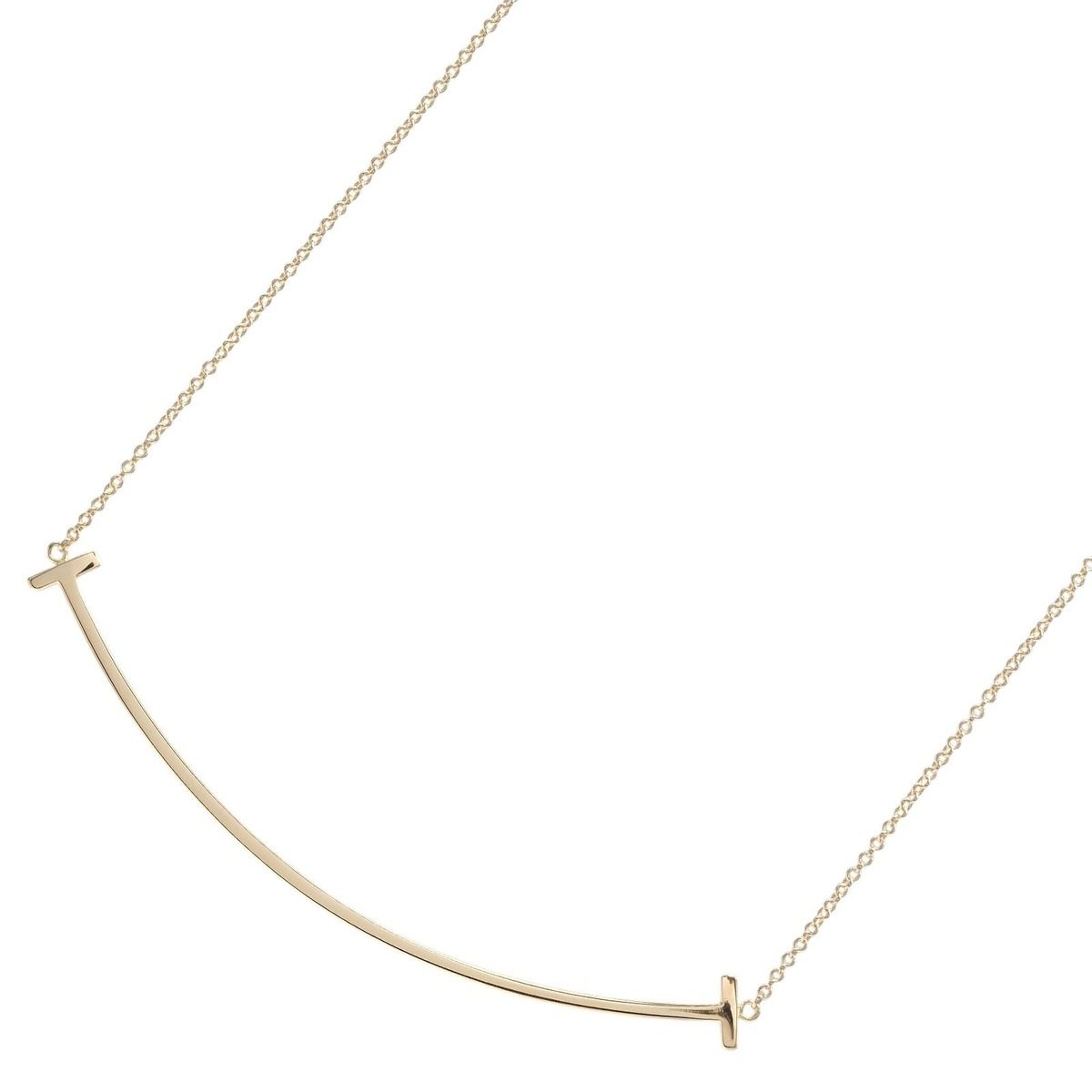 Tiffany & Co T Smile Large 18k Pink Gold Necklace — view 3