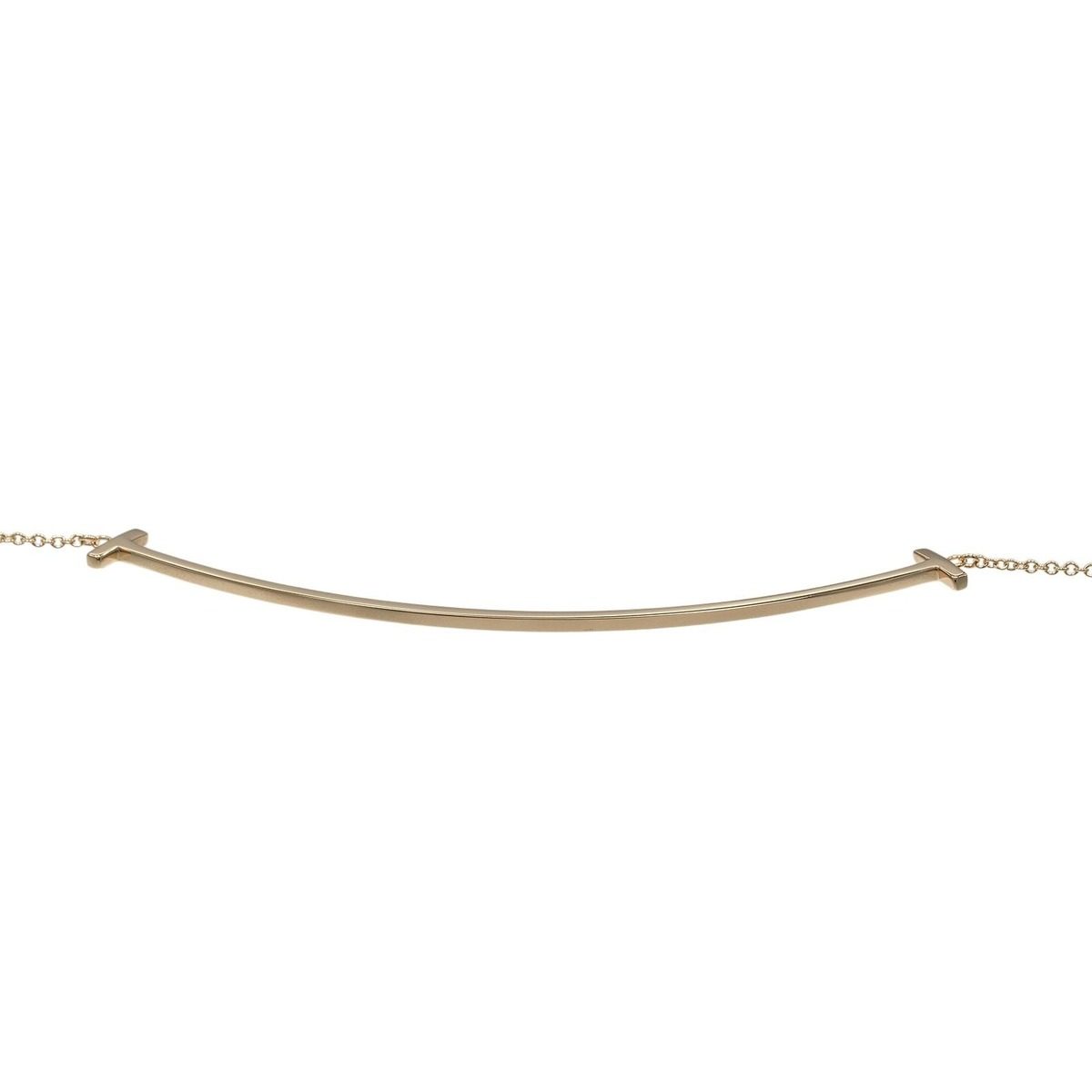 Tiffany & Co T Smile Large 18k Pink Gold Necklace — view 4