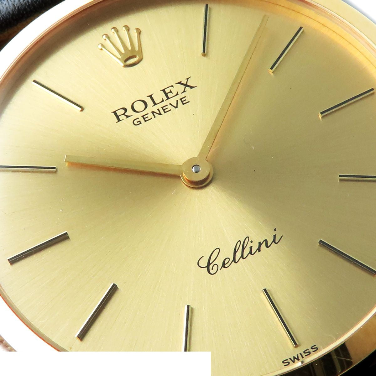 Rolex Cellini Champagne 18k Yellow Gold Leather Round Post Vintage Watch Manual — view 5