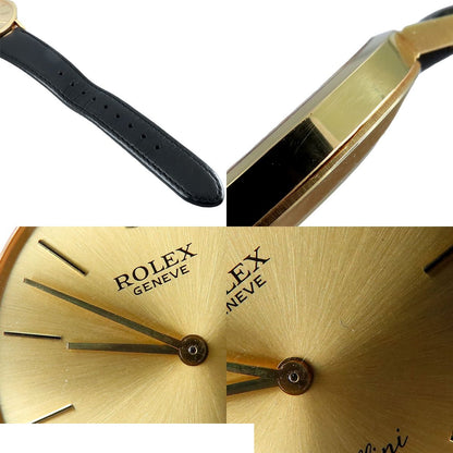 Rolex Cellini Champagne 18k Yellow Gold Leather Round Post Vintage Watch Manual — view 8