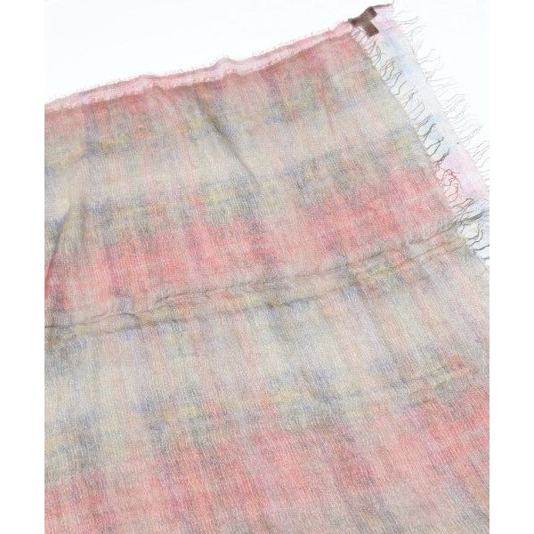 Chanel Shawl Nylon Silk Gray Red Yellow Scarf — view 2