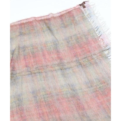 Chanel Shawl Nylon Silk Gray Red Yellow Scarf — view 2