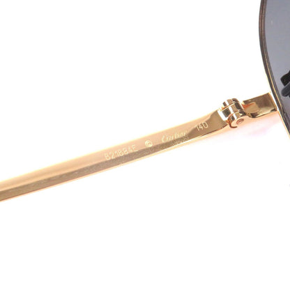 Cartier Panthere de Cartier Teardrop Aviator Sunglasses Gold Gray Lenses — view 9