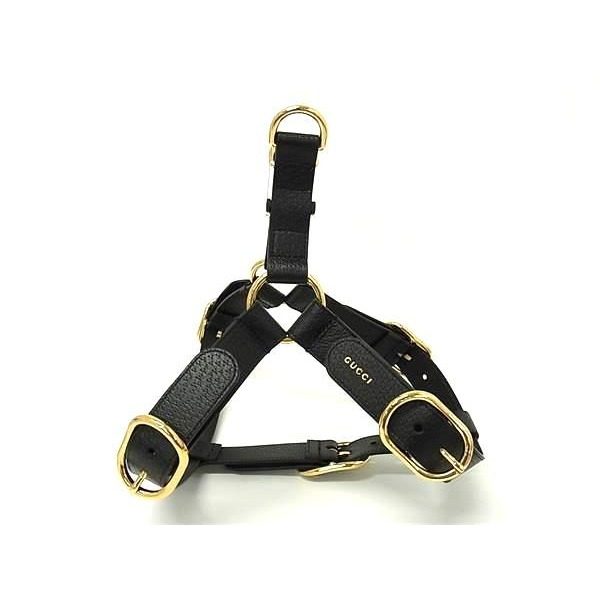 Gucci Interlocking Small Pet Harness for Dogs Pet Supplies Leather Black Pet — view 2