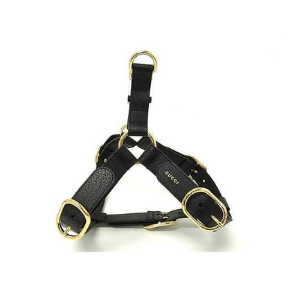 Gucci Interlocking Small Pet Harness for Dogs Pet Supplies Leather Black Pet — view 2