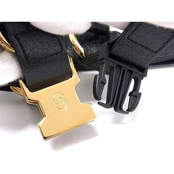 Gucci Interlocking Small Pet Harness for Dogs Pet Supplies Leather Black Pet — view 5