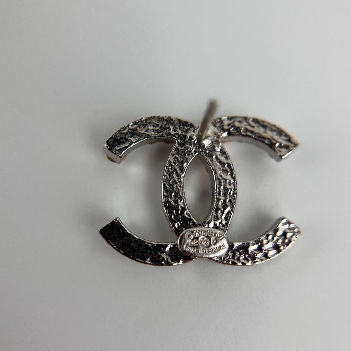 Chanel CC Logo Earrings Silver Vintage — view 6