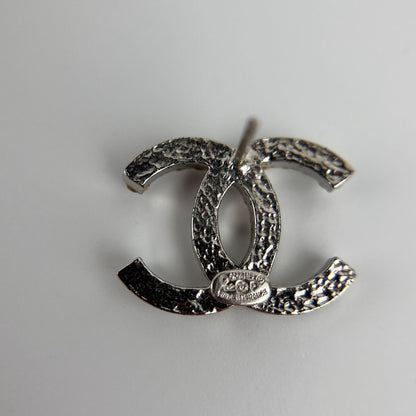 Chanel CC Logo Earrings Silver Vintage — view 6