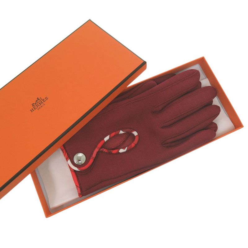 Hermes Selye Gloves Silk Cotton Dahl Cles Dd 0488 Hermes
