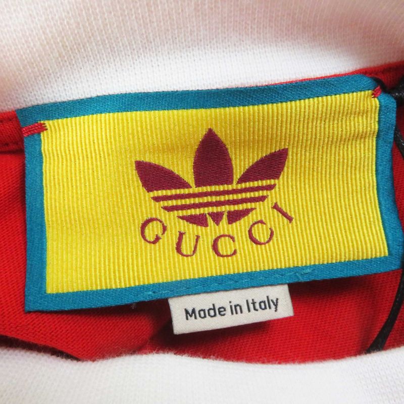 Gucci Adidas 693537 Cotton T-shirt Dress / Long Sleeve Dress Red White XS Made