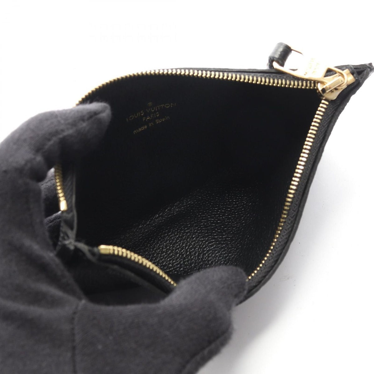 Louis Vuitton Bifold Wallet Portefeuille Curies Noir Black Leather — view 11