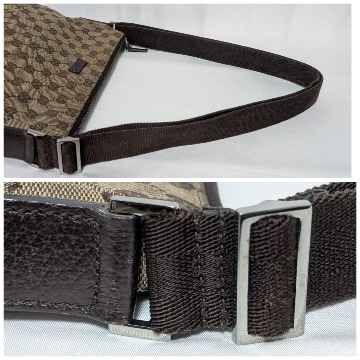 Gucci GG Canvas Shoulder Bag Brown — view 8