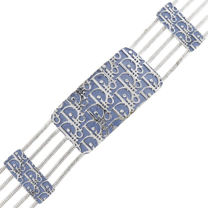 Dior Trotter 5strands Metal Silver Women's 56.8g Choker