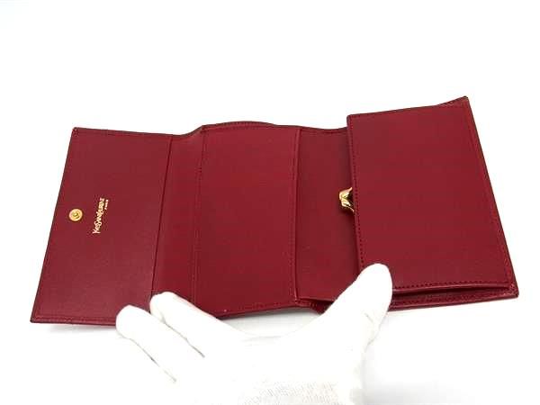 Yvessaint Laurent Yves Saint Laurent Leather Trifold Wallet Coin Purse