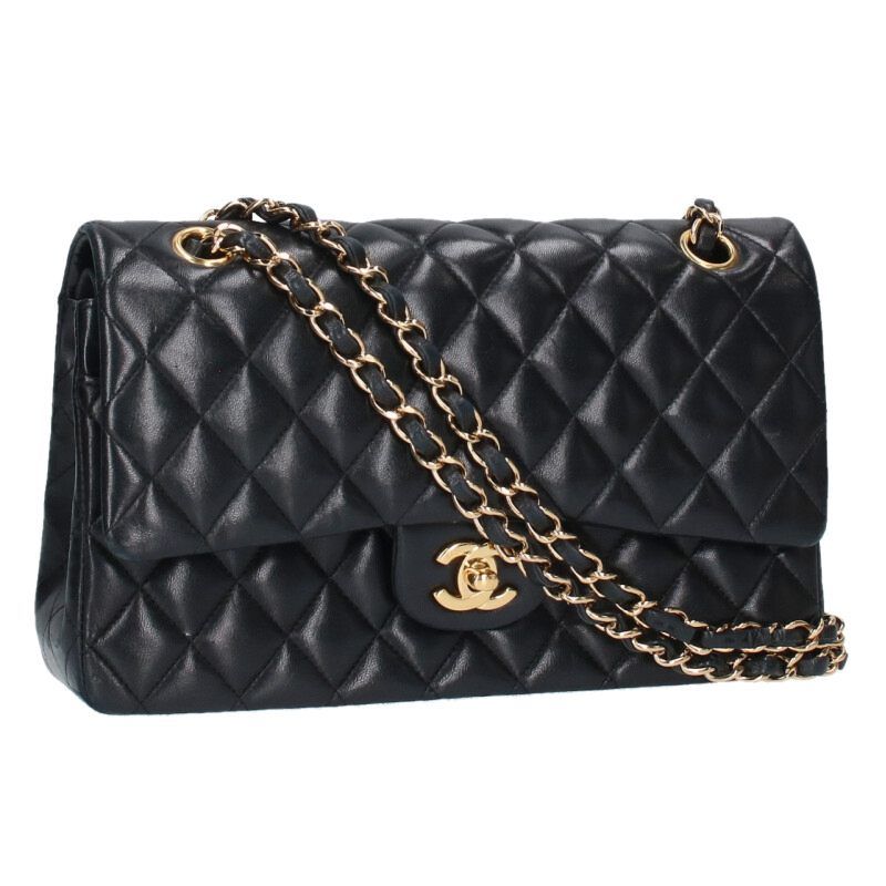 Chanel Matelasse 25 W Flap Lamb Skin Chain Shoulder Bag Women 25