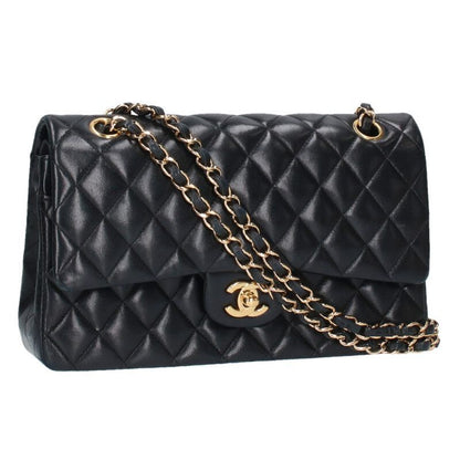 Chanel Matelasse 25 W Flap Lamb Skin Chain Shoulder Bag Women 25