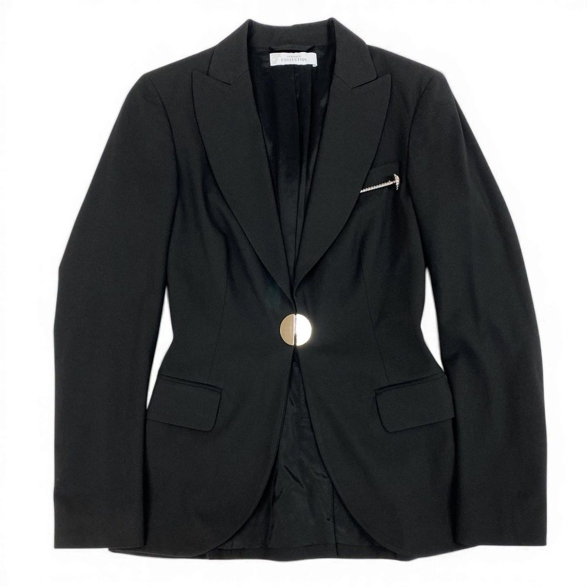 Versace Id6 Collection Terre Jacket Elastic Stretch Logo Plate 40 Black — view 2