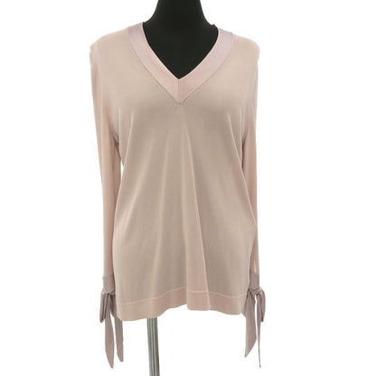 Hermes Beige Silk Tie-Cuff Tops