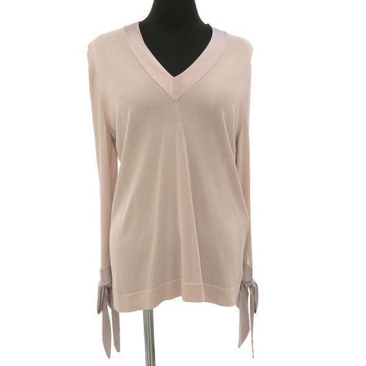 Hermes Beige Silk Tie-Cuff Tops