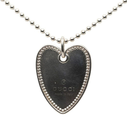 Gucci Heart Necklace Ball Chain Silver