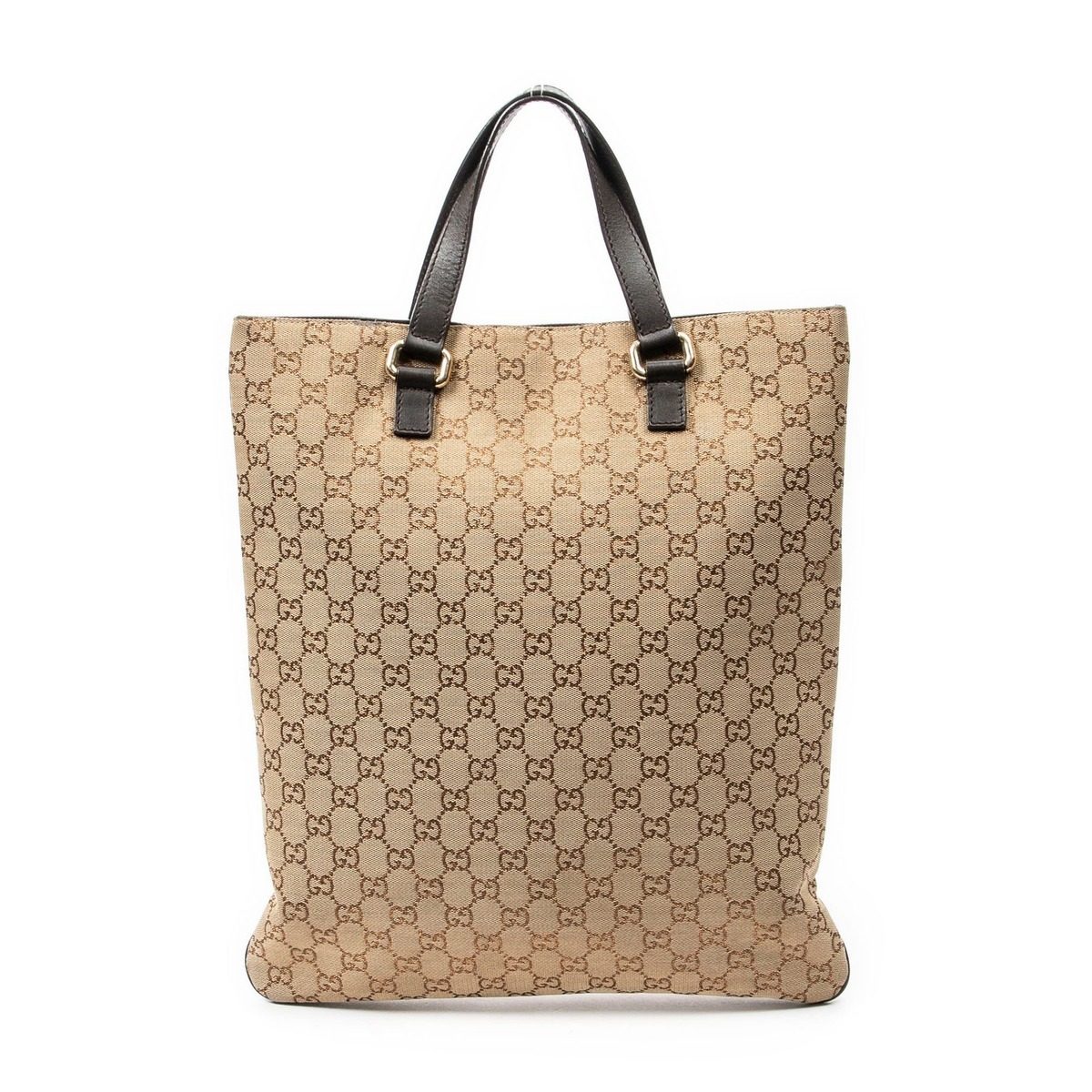 Gucci Vertical Brown Beige GG Canvas Shoulder Bag