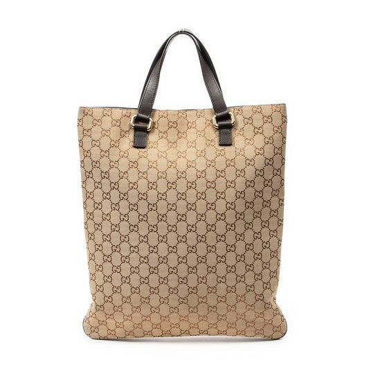 Gucci Vertical Brown Beige GG Canvas Shoulder Bag