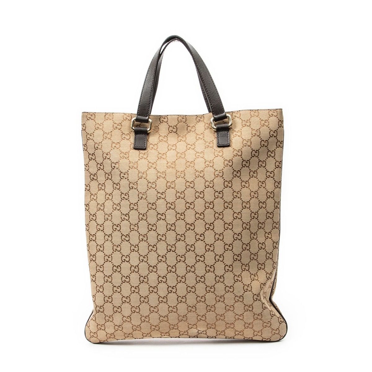 Gucci Vertical Brown Beige GG Canvas Shoulder Bag — view 5